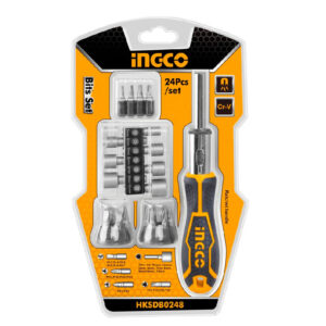 DESTORNILLADOR JUEGO 24PCS C PUNTAS INTERCAMBIABLES INGCO HKSDB0248