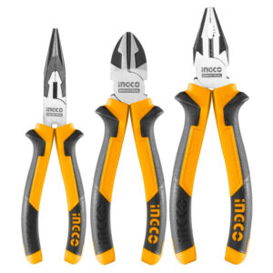 JUEGO 3 PINZAS 8" 6" 6" ALICATE PINZA PTA FINA INGCO INDUSTRIAL HKPS28318