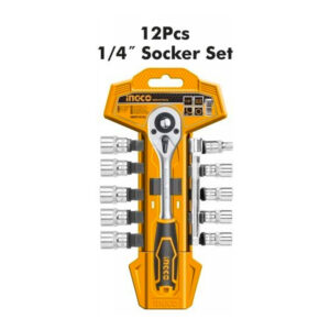 JUEGO 12 PZA 10 DADOS TUBO LLAVE 1/4" INGCO HKTS14122