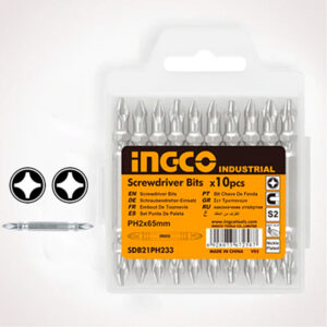SET DE PUNTAS DESTORNILLADOR 2.5 " 10PS (PH2) INGCO SDB21PH233